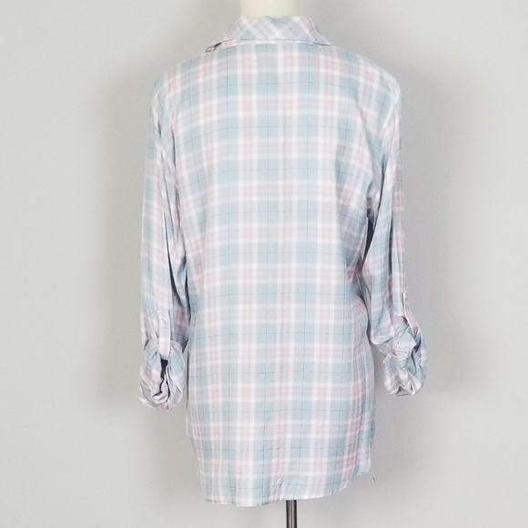 NWT Sanctuary TomBoy Plaid Long Sleeves Shirt M - Picture 3 of 8